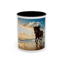 Equestrian Sunset Coffee Mug with Black Accent, Horse Lover Gift, Nature Lover Mug, Equine Decor, Personalized Horse Cup - Free Shipping
