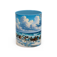 Coastal Horse Art Coffee Mug, Beach Lover Gift, Equestrian Decor, Horse Lover's Mug, Ocean Coffee Cup, Perfect for Holidays - Free Shipping