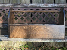 Classic Wooden Grooming Tote Box / dark walnut stain