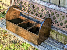 Classic Wooden Grooming Tote Box / dark walnut stain