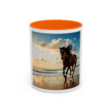 Equestrian Sunset Coffee Mug with Black Accent, Horse Lover Gift, Nature Lover Mug, Equine Decor, Personalized Horse Cup - Free Shipping