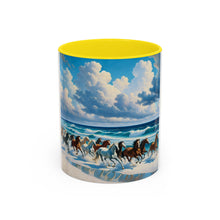 Coastal Horse Art Coffee Mug, Beach Lover Gift, Equestrian Decor, Horse Lover's Mug, Ocean Coffee Cup, Perfect for Holidays - Free Shipping