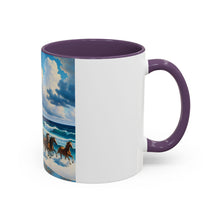 Coastal Horse Art Coffee Mug, Beach Lover Gift, Equestrian Decor, Horse Lover's Mug, Ocean Coffee Cup, Perfect for Holidays - Free Shipping