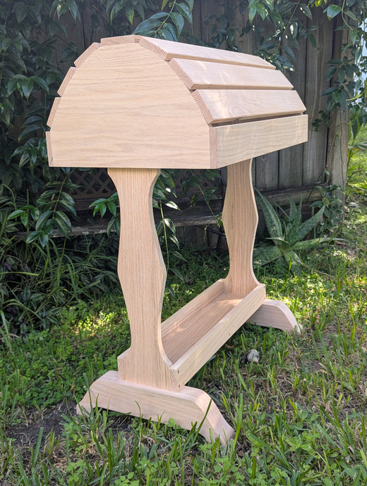 Classic Oak Saddle Stand with Graceful Curved Legs / Free Shipping