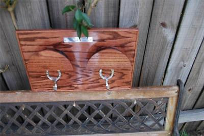 Classic Hardwood Bridle Rack -trimmed in solid hardwood beading for 2 Bridles / FREE SHIPPING - Greentrunksnmore
