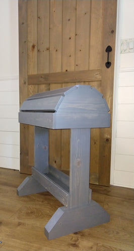 Saddle Stand / weathered gray stain satin finish - Greentrunksnmore